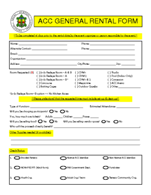 Facility Rental Form
